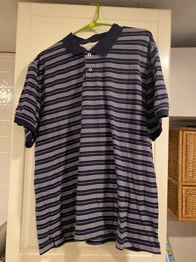 Club room Men's Navy Striped Polo Shirt size XXL 3:29